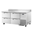 TRUE TWT-67D-4-HC~SPEC3 67" Work Top Refrigerator w/ (2) Sections & (4) Drawers