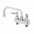 T&S Brass B-1110 Workboard Faucet, Deck Mount, 4" Centers, 6" Swing Nozzle, Lever Handles
