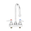 T&S Brass B-1141 Workboard Faucet, Deck Mount, 4" Centers, 133X Swivel Gooseneck, Lever Handles
