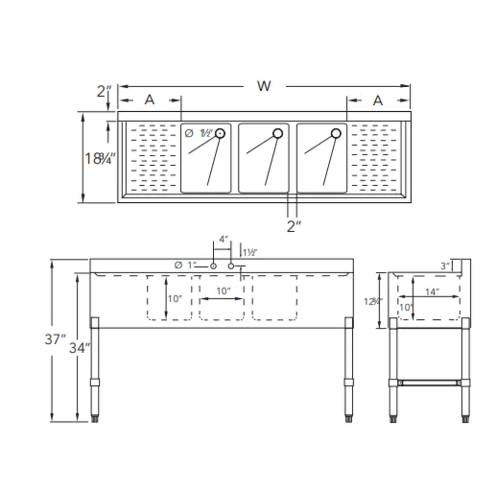 EFI Standard Bar Sinks PureRange Food Equipment Restaurant