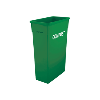 23 Gallon Slender Trash Can, Green, COMPOST