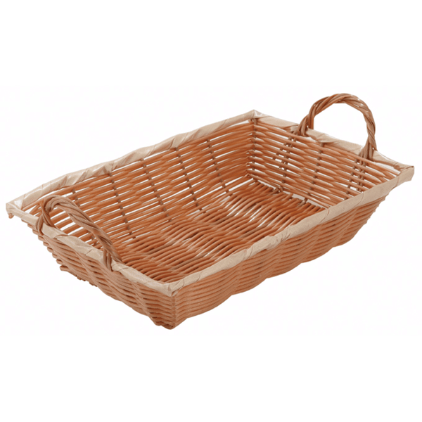 Natural Woven Basket, Rectangular with Handles