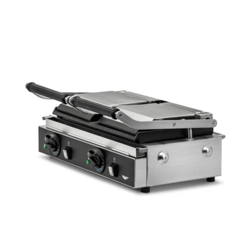 Vollrath - Double sandwich grill with cast-iron grooved plates