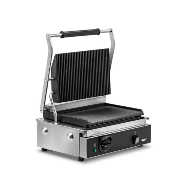 Vollrath - Single sandwich grill with cast-iron grooved plates