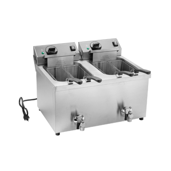 Vollrath - 15 lb. Medium-duty double-well Counter-top Fryer with drain - 208-240V