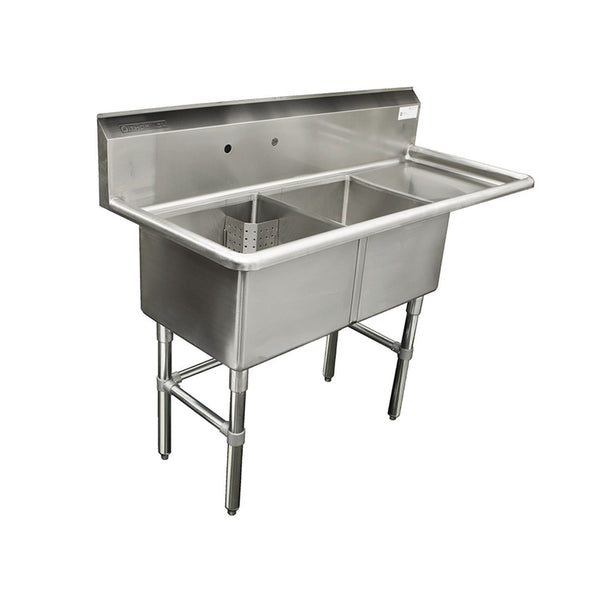 Thorinox TDS-2424-R24 Double sink with right drainboard (24")