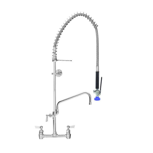 Fisher 48917 Backsplash Mounted Pre-Rinse Faucet with Wall Bracket and 8" Centers - 12" Swing Spout