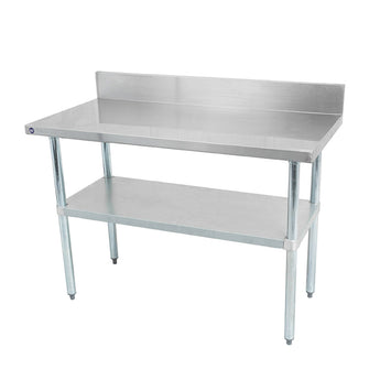 Thorinox DSST-BK Stainless steel worktable with a galvanized steel undershelf and backsplash