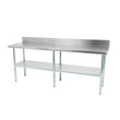 Thorinox DSST-BK Stainless steel worktable with a galvanized steel undershelf and backsplash