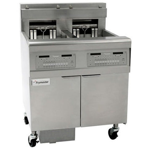 Frymaster FPEL214-CA Electric Floor Fryer with Two 30 lb. Frypots and Automatic Top Off - 208V, 3 Phase,·14 kW