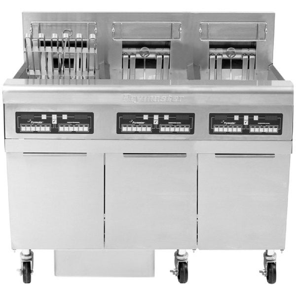 Frymaster FPRE314TC-SD High Efficiency Electric Floor Fryer with (3) 50 lb. Full Frypots and CM3.5 Controls - 208V, 3 Phase, 42 kW