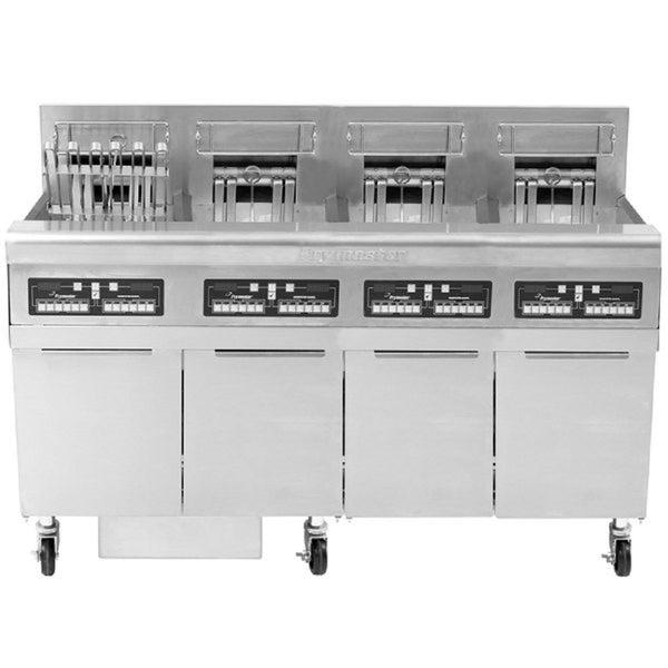 Frymaster FPRE414TC-SD High Efficiency Electric Floor Fryer with (4) 50 lb. Full Frypots and CM3.5 Controls - 208V, 3 Phase, 56 kW