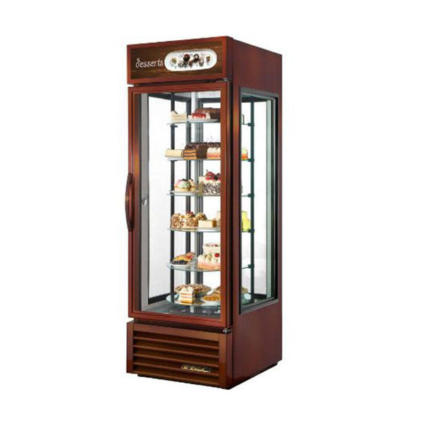 True G4SM-23RGS~TSL01 Glass Four Sided Merchandising Refrigerator with Rotating Glass Shelves