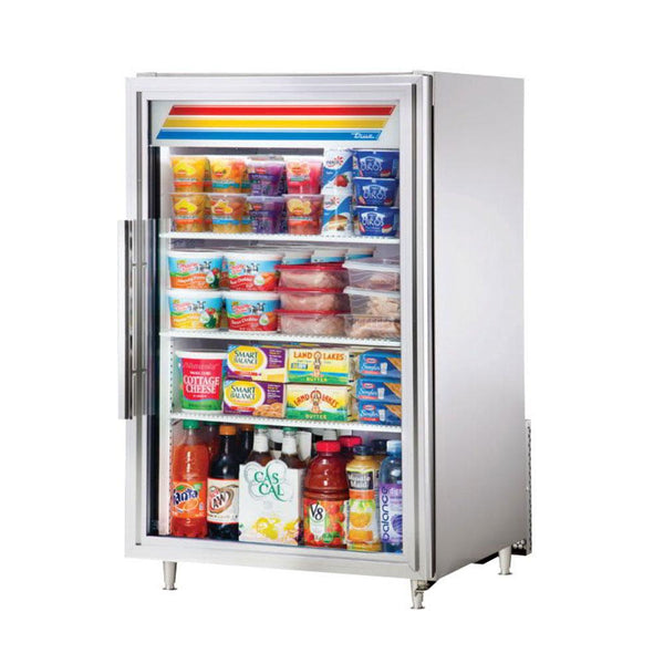 True GDM-07-S-HC~TSL01 Swing Door Counter-Top Stainless Steel Merchandising Refrigerator