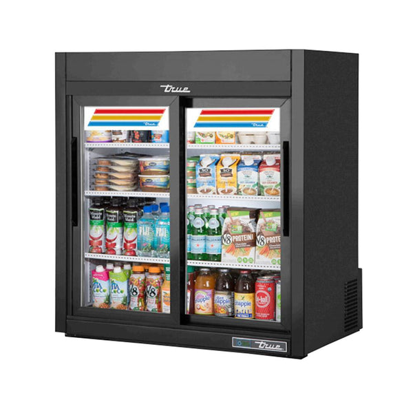 True GDM-09-SQ-HC-LD 36" Sliding Glass Door Countertop Refrigerated Merchandiser