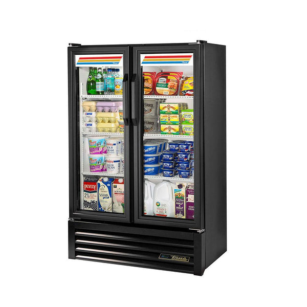 True GDM-36SL-HC-LD 36" Two-Section Slim Line Glass Swing Door Refrigerator