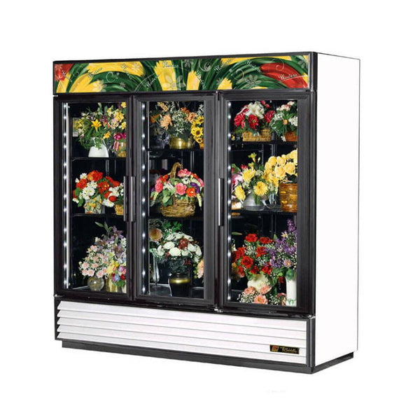 True GDM-72FC-HC~TSL01 78" 3 Glass Door Floral Merchandiser