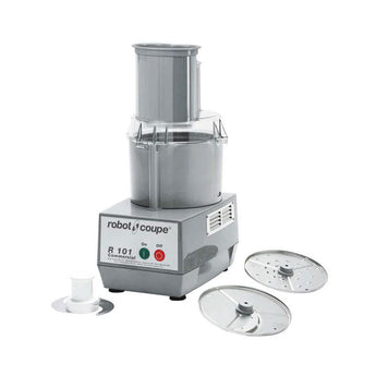 Robot Coupe R101P Combination Cutter and Vegetable Slicer with 2.5 Qt. Gray Polycarbonate Bowl