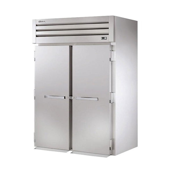 True STA2HRI-2S 68" Two-Section Roll-In Solid Swing Door Heated Cabinet - 4000W
