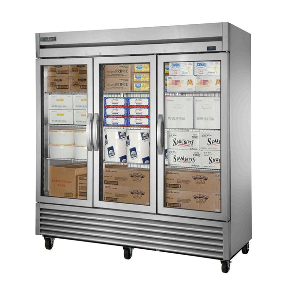 TRUE T-72FG-HC~FGD01 Freezer, Reach-in, -10° F, three-section, framed glass door version 01