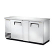 True TBB-3-S-HC 69" Stainless Steel Solid Door Back Bar Refrigerator