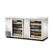 True TBB-3G-S-HC-LD 69" Stainless Steel Glass Door Back Bar Refrigerator