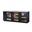 True TBB-4G-HC-LD 90" Glass Door Back Bar Refrigerator With LED Lighting