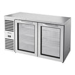 True TBR60-RISZ1-L-S-GG-1 60" Stainless Steel Glass Door Back Bar Refrigerator