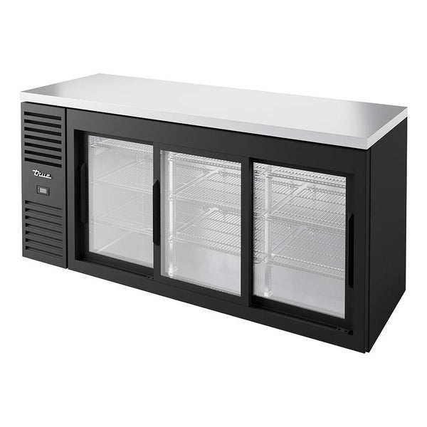 True TBR72-RISZ1-L-B-111-1 72" Sliding Glass Door Back Bar Refrigerator