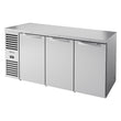 True TBR72-RISZ1-L-S-SSS-1 72" Stainless Steel 3 Door Back Bar Refrigerator