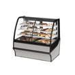 True TDM-DZ-48-GE/GE 48" Stainless Steel Curved Glass Dual Zone Refrigerated Bakery Display Case With Stainless Steel Interior