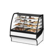 True TDM-DZ-48-GE/GE 48" White Curved Glass Dual Zone Refrigerated Bakery Display Case