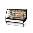 True TDM-DZ-59-GE/GE 59" White Curved Glass Dual Zone Refrigerated Bakery Display Case