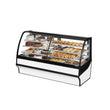 True TDM-DZ-77-GE/GE 77" White Curved Glass Dual Zone Refrigerated Bakery Display Case