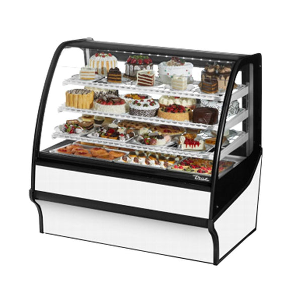 True TDM-R-48-GE/GE-W-W 48" White Curved Glass Refrigerated Bakery Display Case