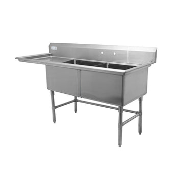Thorinox TDS-2424-L24 Double sink with left drainboard (24