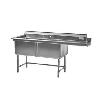 Thorinox TDS-2424-RDW Double Dishwashing Sink With Right Drainboard
