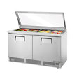 True TFP-64-24M-FGLID 64" 24 Pan Salad / Sandwich Refrigerated Prep Table with Glass Lid