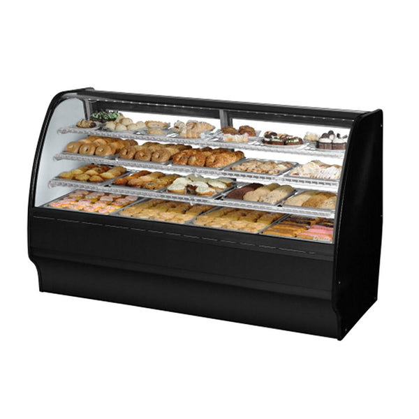 True TGM-DC-77-SC/SC-B-W 77" Curved Glass / Glass Slide Rear Door Dry Display Case