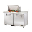 True TSSU-48-12M-B-ADA-HC 48" 12-Pan ADA Compliant Mega-Top Solid Door Sandwich/Salad Refrigerated Prep Table