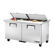True TSSU-60-16-DS-ST-HC 60" 16-Pan Dual Sided Solid Door Sandwich/Salad Refrigerated Prep Table