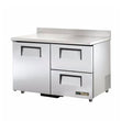 True TWT-48D-2-ADA-HC 48" ADA Compliant Worktop Refrigerator With 1-Door And 2-Drawer