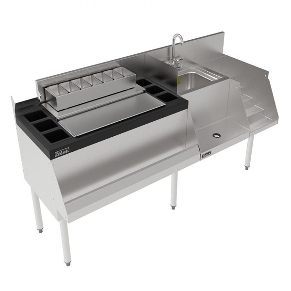 Perlick Bartender cocktail station UCS66B-LF - 66" (B) 18" Drop Down Drainboard, 36" Ice Chest, 12" Blender station