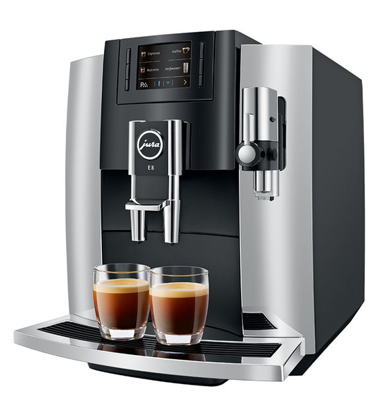 Jura E8 Automatic Coffee Machine, Chrome