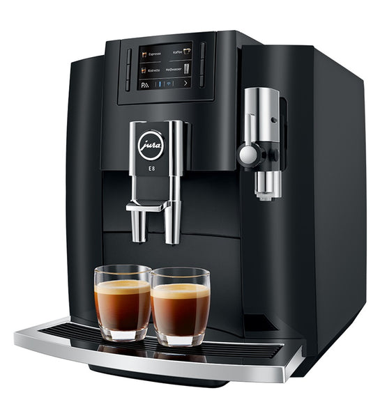 Jura E8 Automatic Coffee Machine, Piano Black